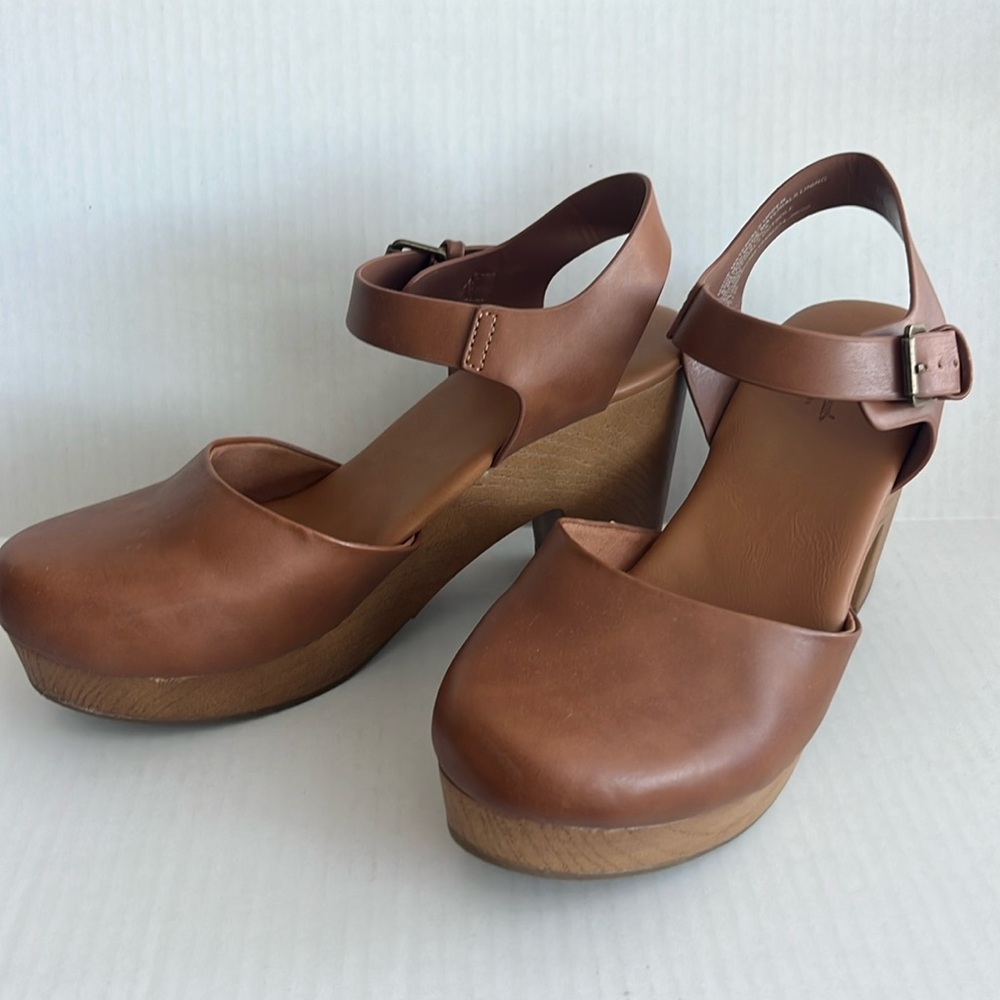 Universal Thread Women's Brown Mules with Chunky Heel